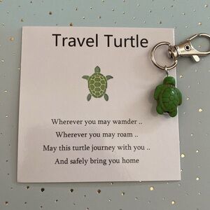 Travel Turtle Keychain in green